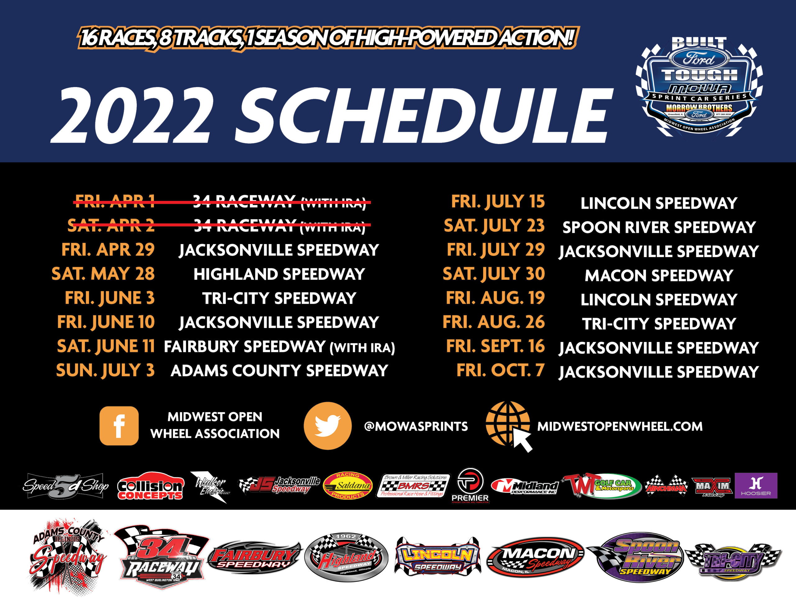 2022 Schedule – Midwest Open Wheel Association